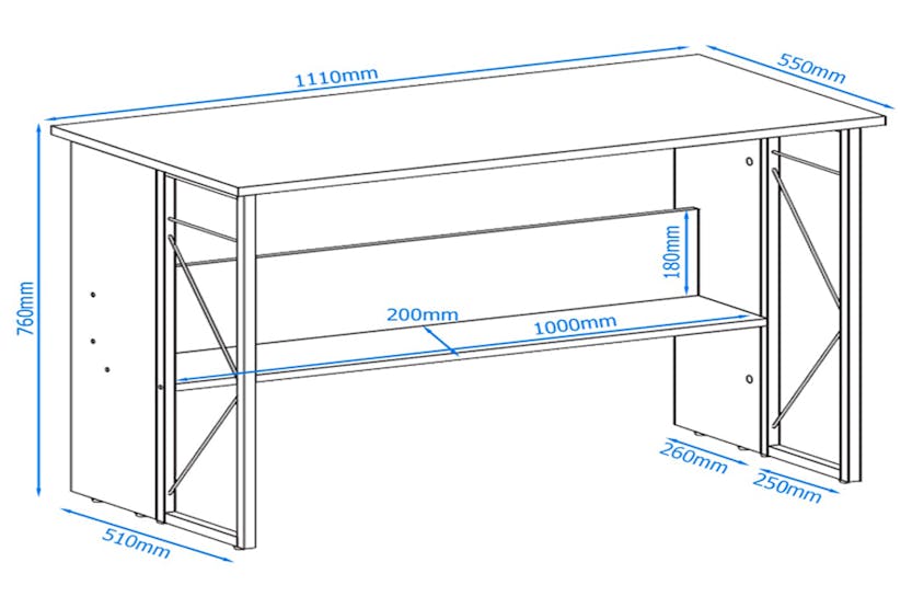 Alphason Rhodes Home Office Desk | Walnut/Grey Alphason Rhodes Home Office Desk | Walnut/Grey
