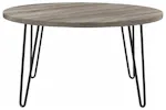 Dorel Owen Retro Round Coffee Table | Grey Oak Dorel Owen Retro Round Coffee Table | Grey Oak