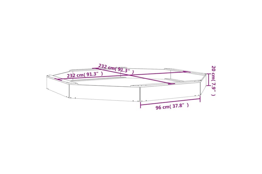 vidaXL 825027 Sandbox With Seats Black Octagon Solid Wood Pine vidaXL 825027 Sandbox With Seats Black Octagon Solid Wood Pine