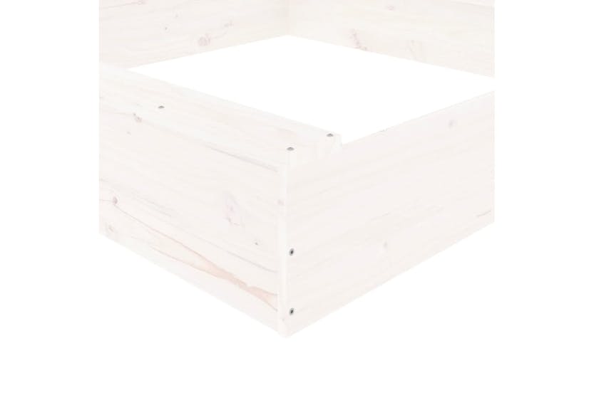 vidaXL 825031 Sandbox With Seats White Square Solid Wood Pine vidaXL 825031 Sandbox With Seats White Square Solid Wood Pine