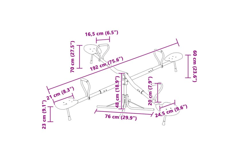 vidaXL 4010560 Seesaw 4-seater 360-degree Rotation Steel vidaXL 4010560 Seesaw 4-seater 360-degree Rotation Steel