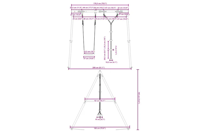 vidaXL 3283588 Outdoor Swing Set With Swing And Disc Swing vidaXL 3283588 Outdoor Swing Set With Swing And Disc Swing