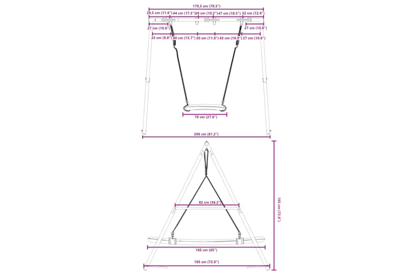 vidaXL 3283584 Outdoor Swing Set With Nest Swing vidaXL 3283584 Outdoor Swing Set With Nest Swing