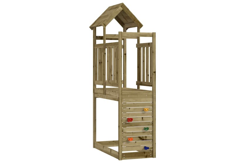 Vidaxl Play Tower With Rockwall 53x110.5x214 Cm Impregnated Wood Pine Vidaxl Play Tower With Rockwall 53x110.5x214 Cm Impregnated Wood Pine