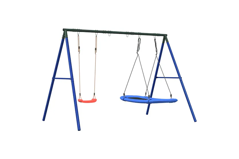 vidaXL 3283606 Outdoor Swing Set With Swing And Nest Swing vidaXL 3283606 Outdoor Swing Set With Swing And Nest Swing