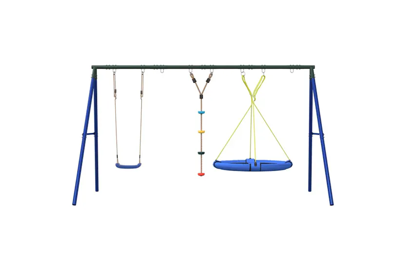 vidaXL 3283619 Outdoor Swing Set With Swing, Disc Swing, Saucer Swing vidaXL 3283619 Outdoor Swing Set With Swing, Disc Swing, Saucer Swing