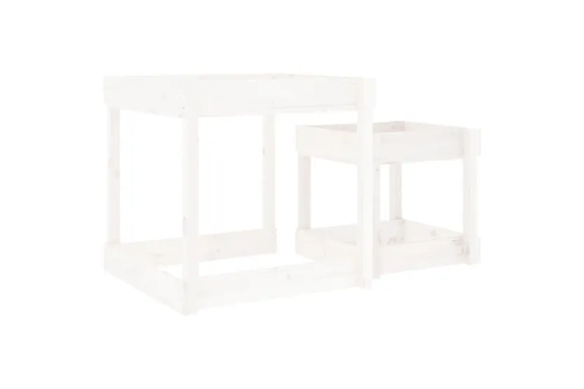 vidaXL 825052 Sand Tables 2 Pcs White Solid Wood Pine vidaXL 825052 Sand Tables 2 Pcs White Solid Wood Pine