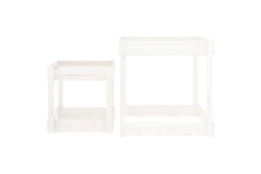 vidaXL 825052 Sand Tables 2 Pcs White Solid Wood Pine vidaXL 825052 Sand Tables 2 Pcs White Solid Wood Pine