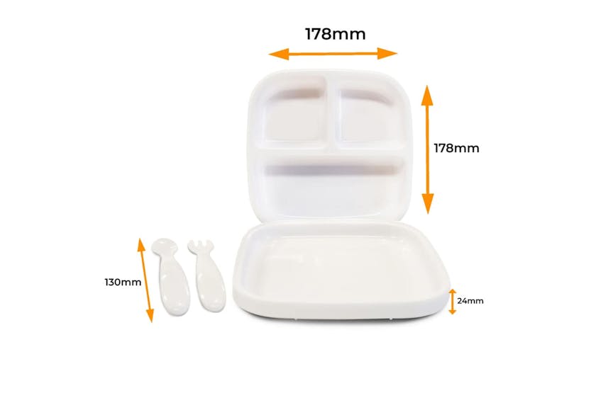 Deryan - 442157 Kids Plate Set Silicone Quuby White Deryan - 442157 Kids Plate Set Silicone Quuby White