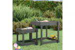 vidaXL 825053 Sand Tables 2 Pcs Grey Solid Wood Pine vidaXL 825053 Sand Tables 2 Pcs Grey Solid Wood Pine