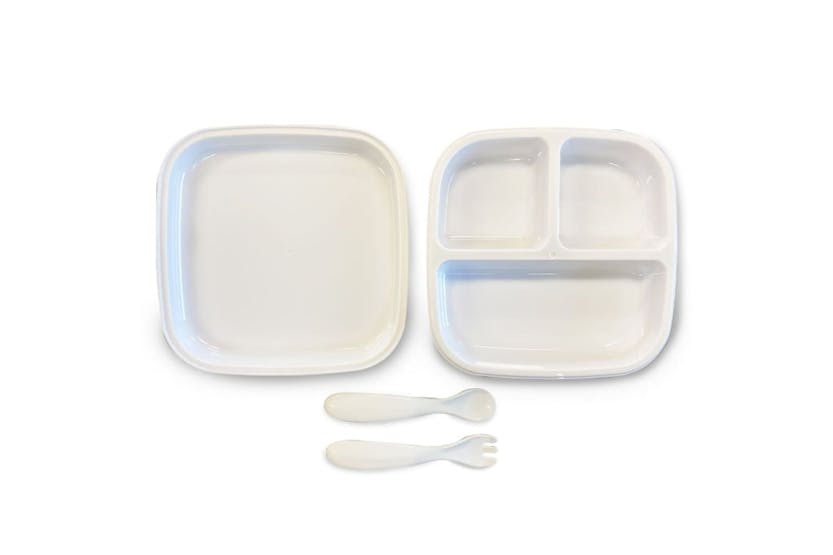 Deryan - 442157 Kids Plate Set Silicone Quuby White Deryan - 442157 Kids Plate Set Silicone Quuby White