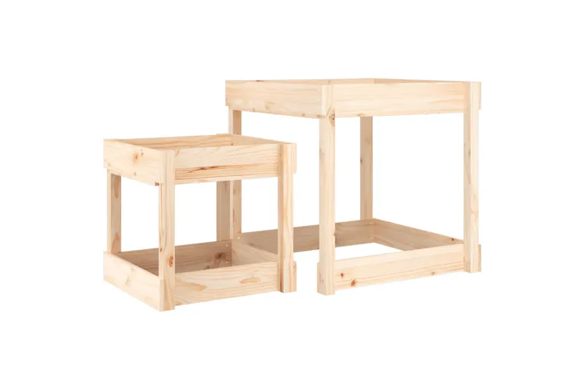 vidaXL 825051 Sand Tables 2 Pcs Solid Wood Pine vidaXL 825051 Sand Tables 2 Pcs Solid Wood Pine