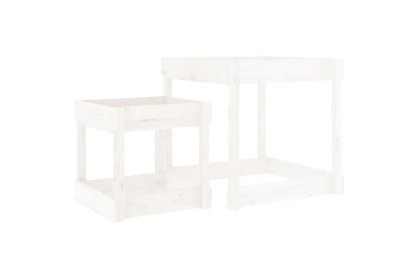 vidaXL 825052 Sand Tables 2 Pcs White Solid Wood Pine vidaXL 825052 Sand Tables 2 Pcs White Solid Wood Pine
