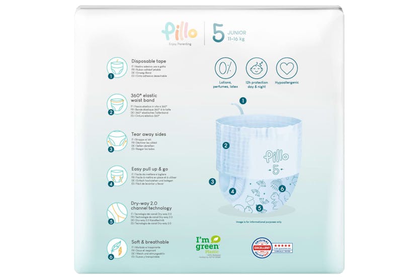 Pillo - 10422 Nappy Pants 112 Pcs Size 5 (11-16 Kg) Pillo - 10422 Nappy Pants 112 Pcs Size 5 (11-16 Kg)