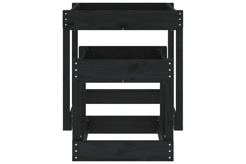 vidaXL 825055 Sand Tables 2 Pcs Black Solid Wood Pine vidaXL 825055 Sand Tables 2 Pcs Black Solid Wood Pine