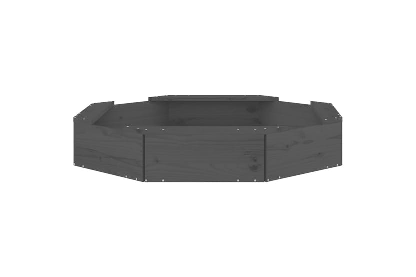vidaXL 825011 Sandbox With Seats Grey Octagon Solid Wood Pine vidaXL 825011 Sandbox With Seats Grey Octagon Solid Wood Pine
