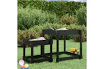 vidaXL 825055 Sand Tables 2 Pcs Black Solid Wood Pine vidaXL 825055 Sand Tables 2 Pcs Black Solid Wood Pine