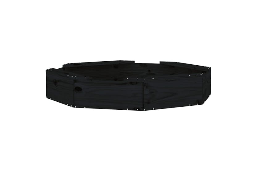 vidaXL 825013 Sandbox With Seats Black Octagon Solid Wood Pine vidaXL 825013 Sandbox With Seats Black Octagon Solid Wood Pine