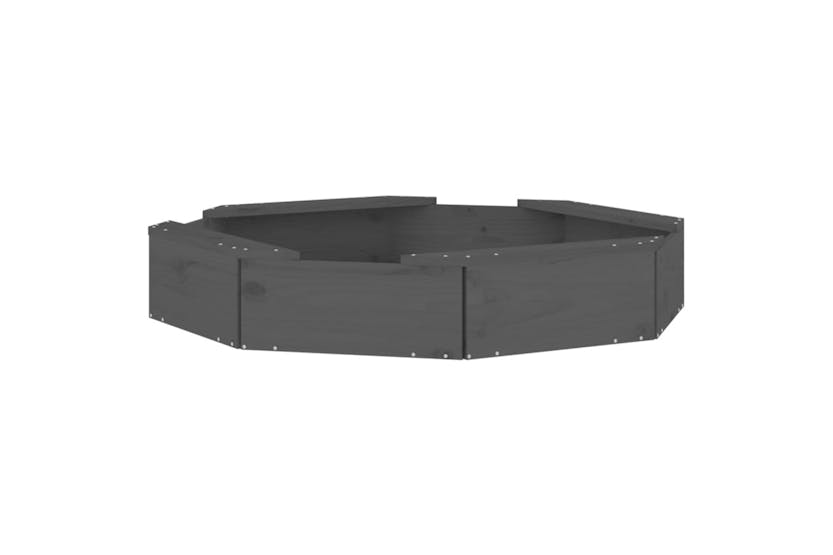 vidaXL 825011 Sandbox With Seats Grey Octagon Solid Wood Pine vidaXL 825011 Sandbox With Seats Grey Octagon Solid Wood Pine