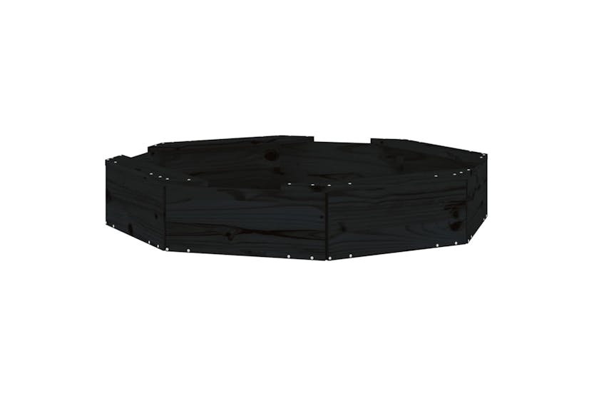 vidaXL 825013 Sandbox With Seats Black Octagon Solid Wood Pine vidaXL 825013 Sandbox With Seats Black Octagon Solid Wood Pine