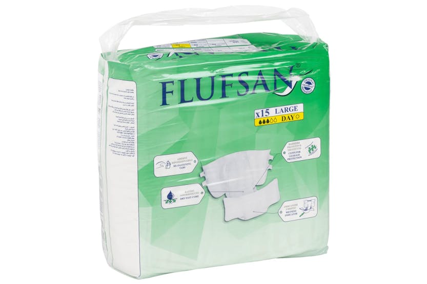 vidaXL 4008052 Flufsan Adult Diapers Disposable 15 Pcs Size L vidaXL 4008052 Flufsan Adult Diapers Disposable 15 Pcs Size L