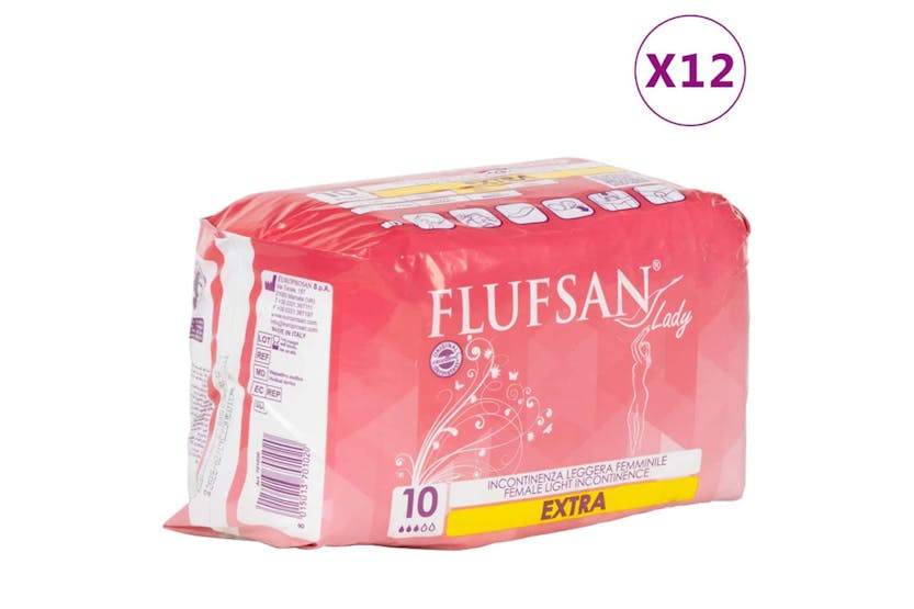 vidaXL 4008049 Flufsan Incontinence Pads For Women 120 Pcs vidaXL 4008049 Flufsan Incontinence Pads For Women 120 Pcs