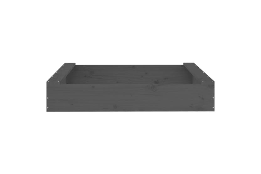 vidaXL 825032 Sandbox With Seats Grey Square Solid Wood Pine vidaXL 825032 Sandbox With Seats Grey Square Solid Wood Pine