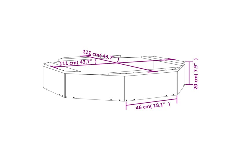 vidaXL 825014 Sandbox With Seats Octagon Solid Wood Douglas vidaXL 825014 Sandbox With Seats Octagon Solid Wood Douglas