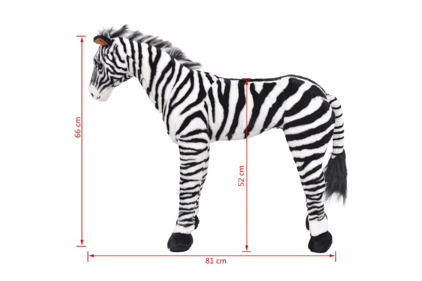 vidaXL 91335 Standing Plush Toy Zebra Black And White Xxl vidaXL 91335 Standing Plush Toy Zebra Black And White Xxl