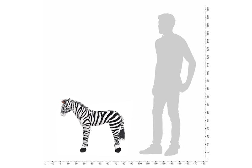 vidaXL 91335 Standing Plush Toy Zebra Black And White Xxl vidaXL 91335 Standing Plush Toy Zebra Black And White Xxl