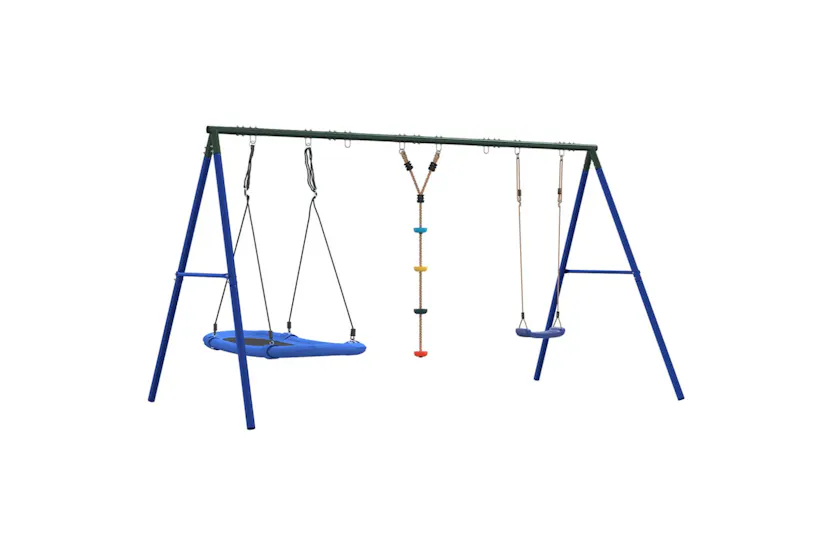 vidaXL 3283620 Outdoor Swing Set With Swing, Disc Swing, Nest Swing vidaXL 3283620 Outdoor Swing Set With Swing, Disc Swing, Nest Swing