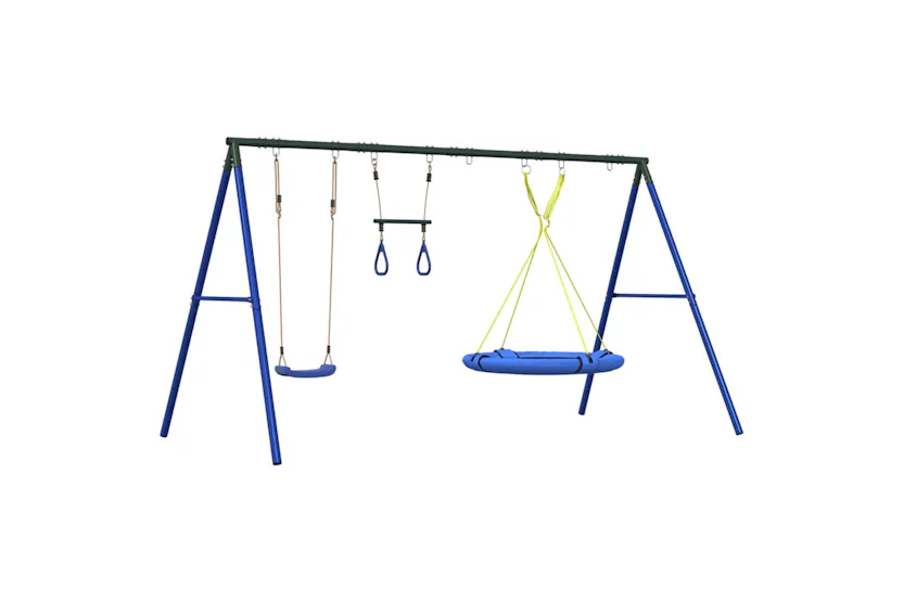 vidaXL 3283615 Outdoor Swing Set With Swing, Trapeze, Saucer Swing vidaXL 3283615 Outdoor Swing Set With Swing, Trapeze, Saucer Swing