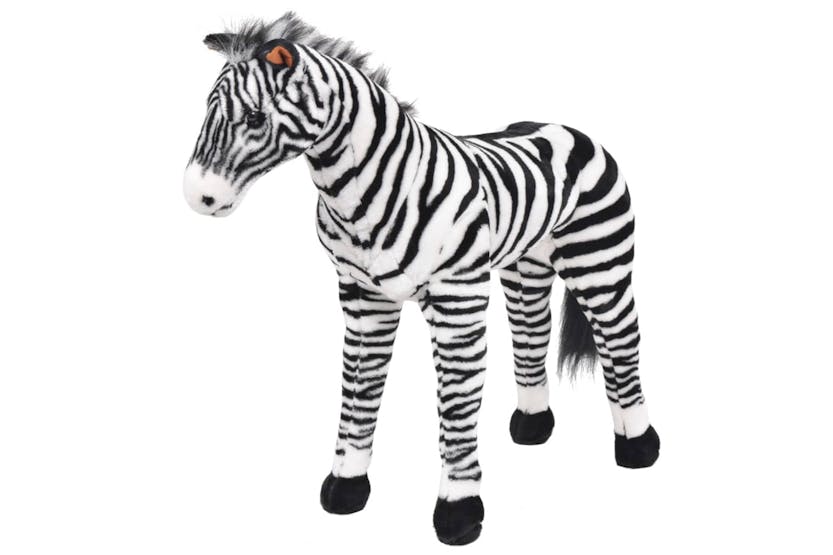 vidaXL 91335 Standing Plush Toy Zebra Black And White Xxl vidaXL 91335 Standing Plush Toy Zebra Black And White Xxl
