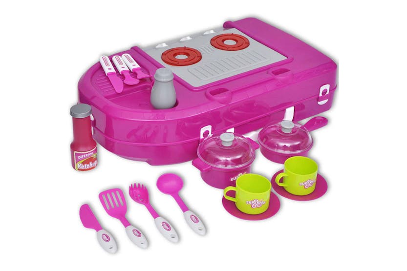 vidaXL 80107 Kids & Children Playroom Toy Kitchen with Light & Sound Effects | Pink vidaXL 80107 Kids & Children Playroom Toy Kitchen with Light & Sound Effects | Pink