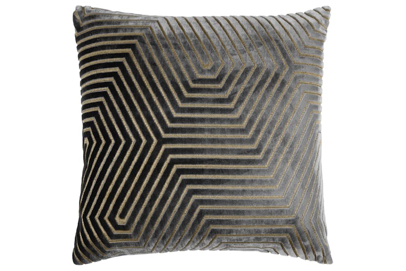 Evoke Feather Cushion | Charcoal/Gold | 45 x 45 cm Evoke Feather Cushion | Charcoal/Gold | 45 x 45 cm