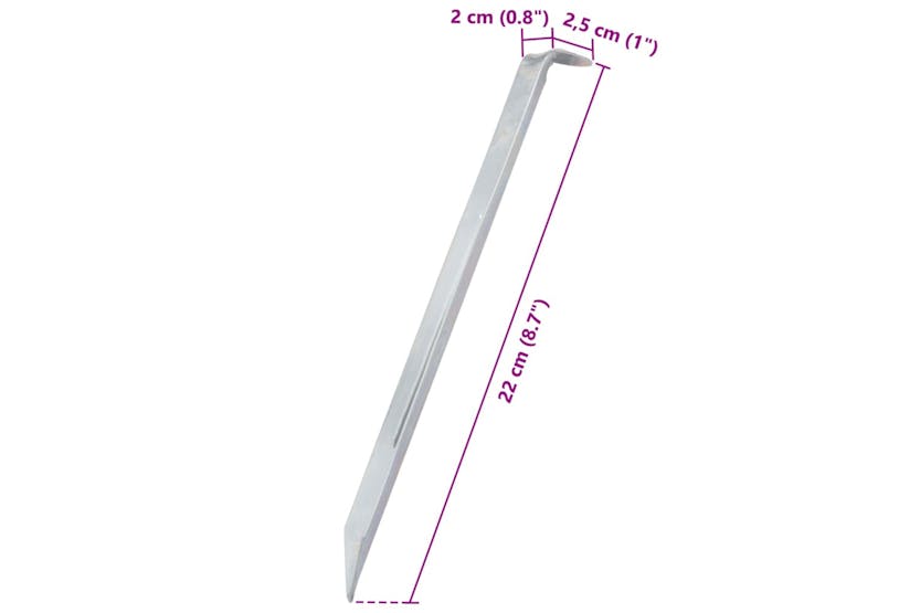 vidaXL 4009337 Tent Pegs 24 Pcs 22cm x 20mm Galvanised Steel vidaXL 4009337 Tent Pegs 24 Pcs 22cm x 20mm Galvanised Steel