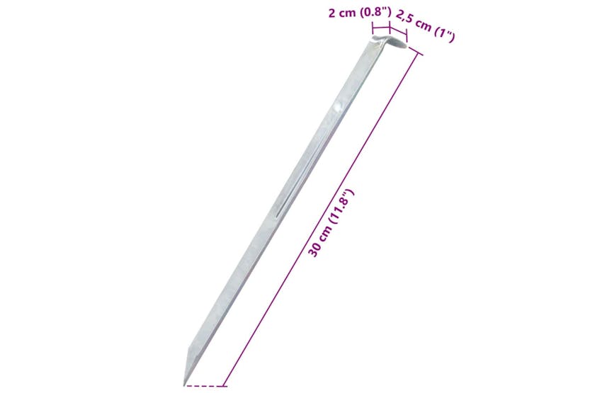 vidaXL 4009338 Tent Pegs 24 Pcs 30cm x 20mm Galvanised Steel vidaXL 4009338 Tent Pegs 24 Pcs 30cm x 20mm Galvanised Steel