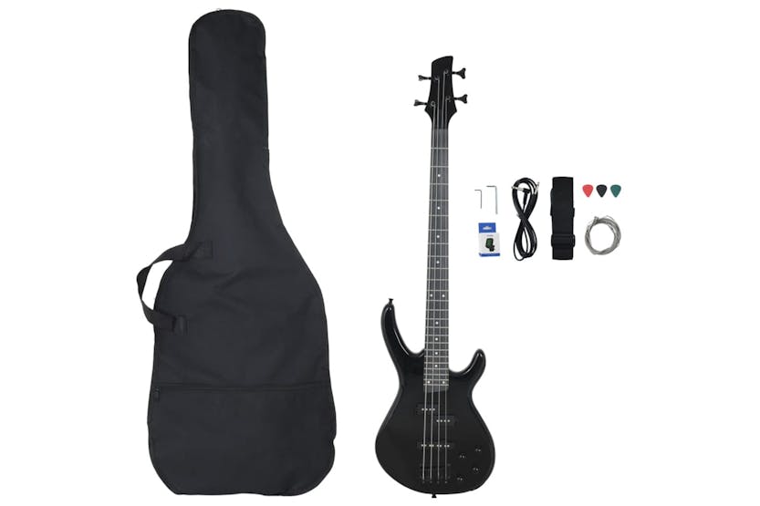 vidaXL 70181 Electric Bass Guitar For Beginner With Bag Black 4/4 46" vidaXL 70181 Electric Bass Guitar For Beginner With Bag Black 4/4 46"