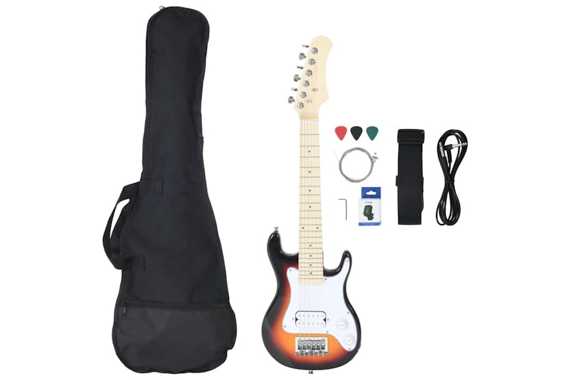vidaXL 70195 Electric Guitar For Kids With Bag Brown And White 3/4 30" vidaXL 70195 Electric Guitar For Kids With Bag Brown And White 3/4 30"