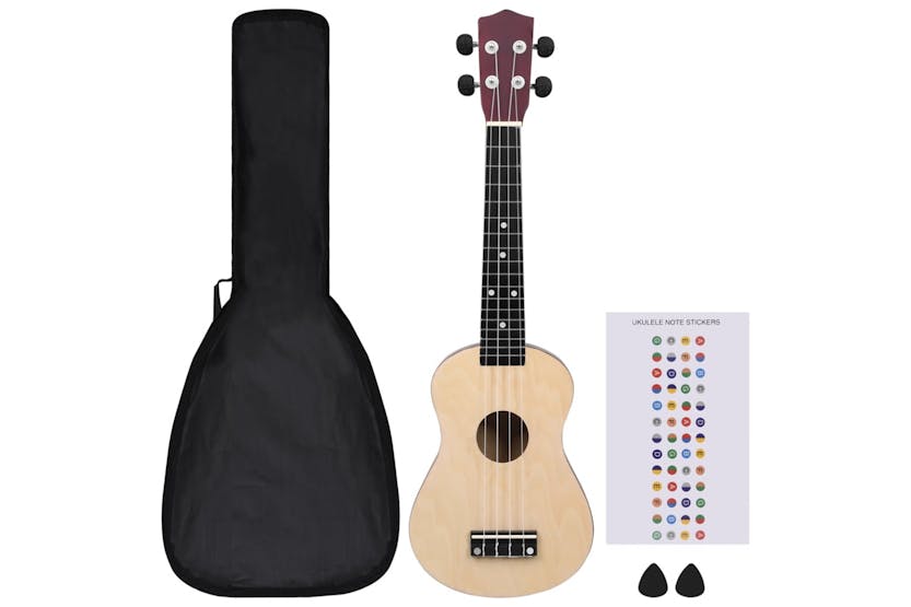 vidaXL 70151 Soprano Ukulele Set With Bag For Kids Light Wood 23" vidaXL 70151 Soprano Ukulele Set With Bag For Kids Light Wood 23"