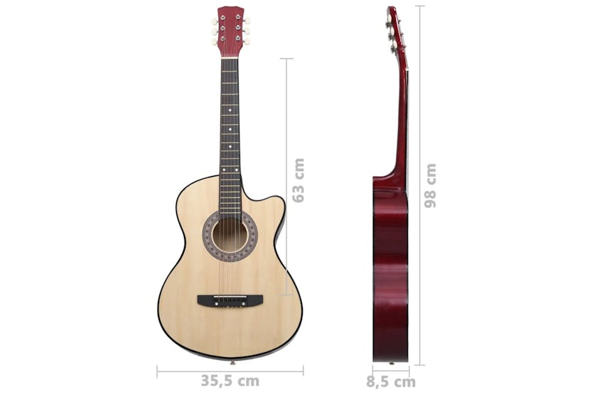 vidaXL 70130 Western Acoustic Cutaway Guitar With 6 Strings 38 Basewood vidaXL 70130 Western Acoustic Cutaway Guitar With 6 Strings 38 Basewood