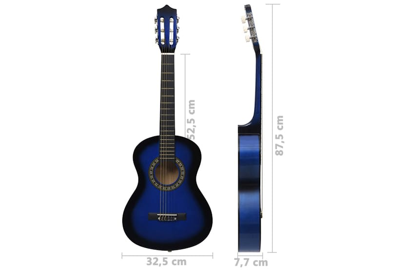 vidaXL 70124 Classical Guitar For Beginner And Kids Blue 1/2 34" vidaXL 70124 Classical Guitar For Beginner And Kids Blue 1/2 34"