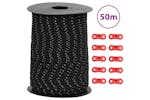 vidaXL 4008120 Tent Guy Rope With Reflective Strips And Spanners 50 M 3mm vidaXL 4008120 Tent Guy Rope With Reflective Strips And Spanners 50 M 3mm