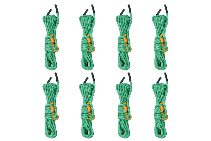 vidaXL 4008133 Tent Guy Ropes With Spanners Reflective 8 Pcs 4 M 4mm vidaXL 4008133 Tent Guy Ropes With Spanners Reflective 8 Pcs 4 M 4mm
