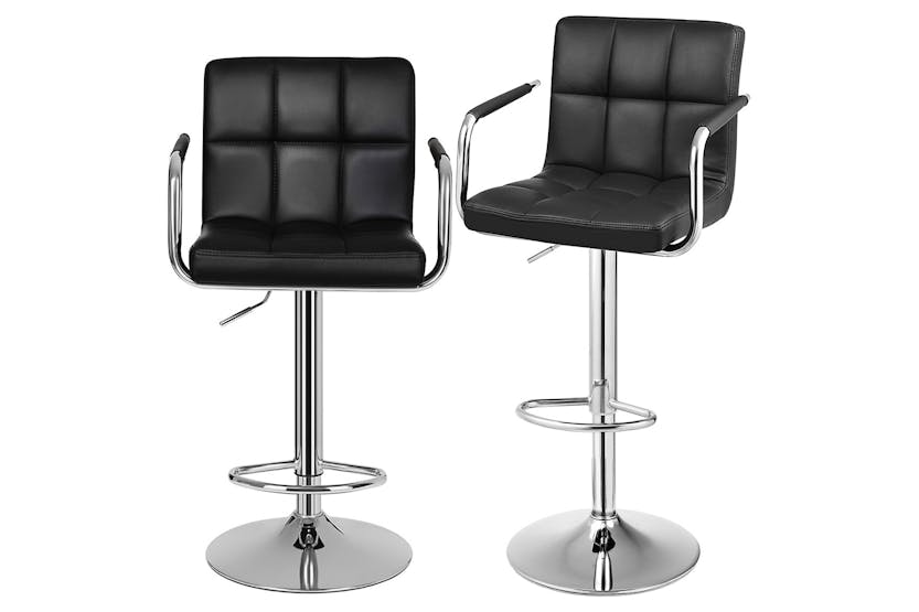 Songmics Adjustable Bar Stools with Backrest | Set of 2 | Black Songmics Adjustable Bar Stools with Backrest | Set of 2 | Black