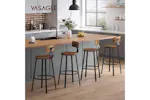 Vasagle Bar Stools | High Back | Rustic Brown/Black | Set of 2 Vasagle Bar Stools | High Back | Rustic Brown/Black | Set of 2