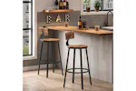 Vasagle Bar Stools | High Back | Rustic Brown/Black | Set of 2 Vasagle Bar Stools | High Back | Rustic Brown/Black | Set of 2