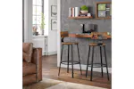 Vasagle Bar Stools | High Back | Rustic Brown/Black | Set of 2 Vasagle Bar Stools | High Back | Rustic Brown/Black | Set of 2