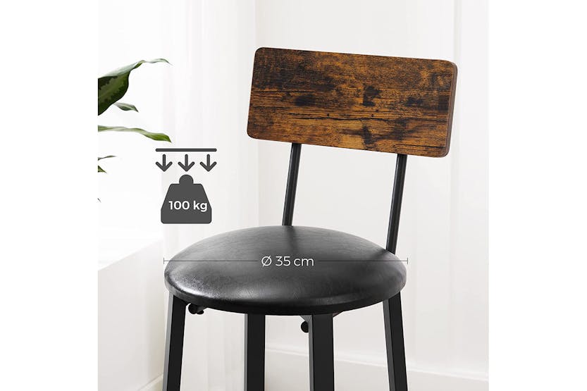 Vasagle Bar Stools | Set of 2 | Rustic Brown/Black Vasagle Bar Stools | Set of 2 | Rustic Brown/Black