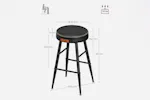 Vasagle Bar Stools | Echo Collection | Low | Black | Set of 2 Vasagle Bar Stools | Echo Collection | Low | Black | Set of 2